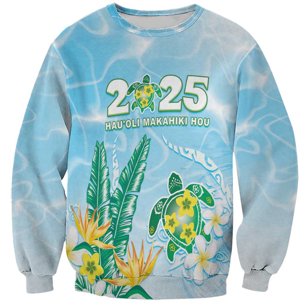 Personalised 2025 Aloha Hawaii Sweatshirt Tropical Flowers And Honu