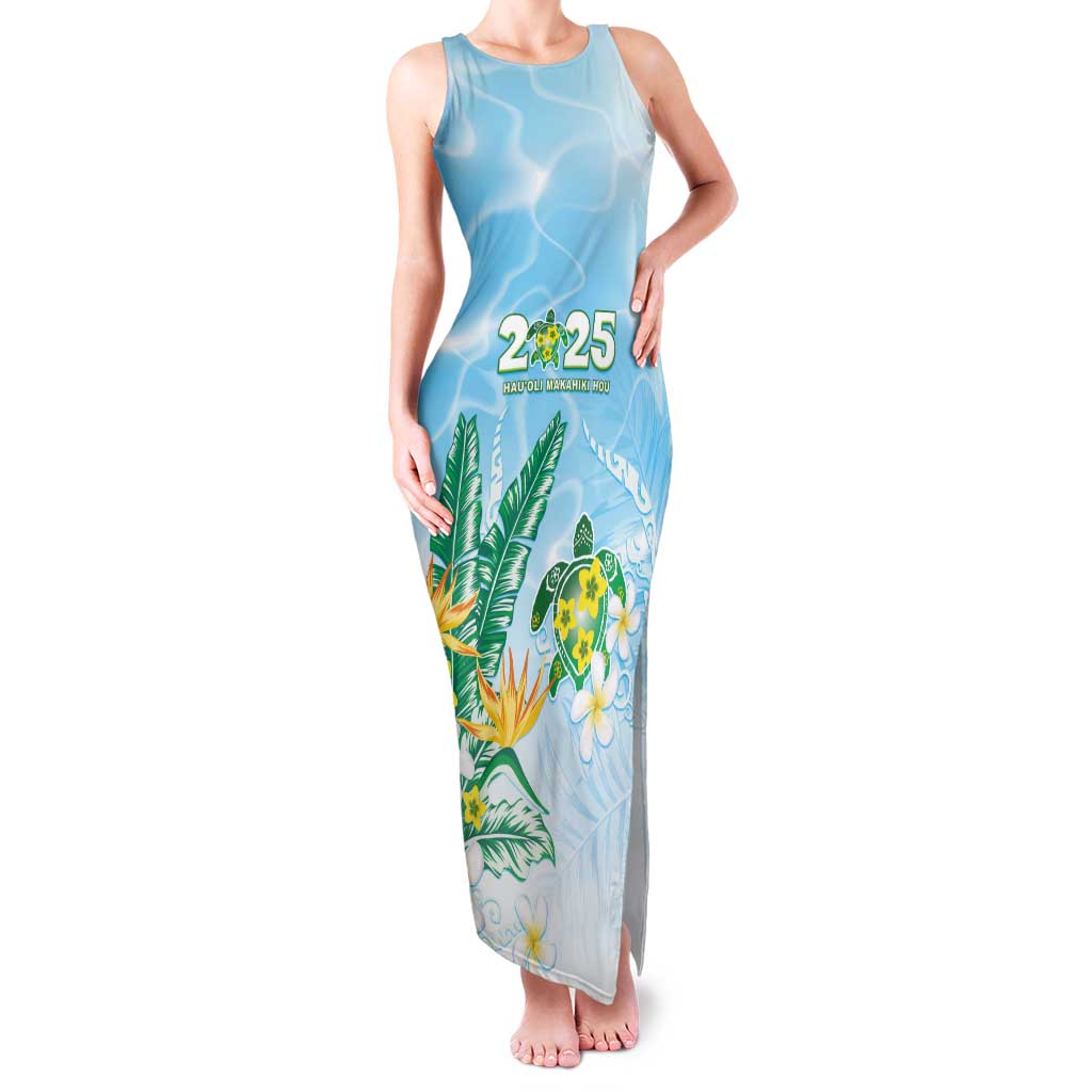 Personalised 2025 Aloha Hawaii Tank Maxi Dress Tropical Flowers And Honu