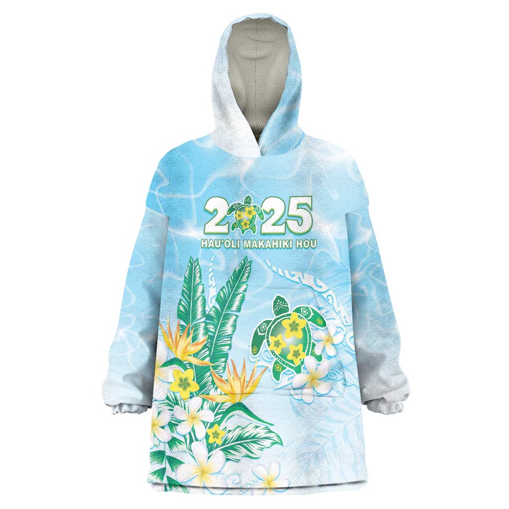 Personalised 2025 Aloha Hawaii Wearable Blanket Hoodie Tropical Flowers And Honu