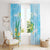 2025 Aloha Hawaii Window Curtain Tropical Flowers And Honu