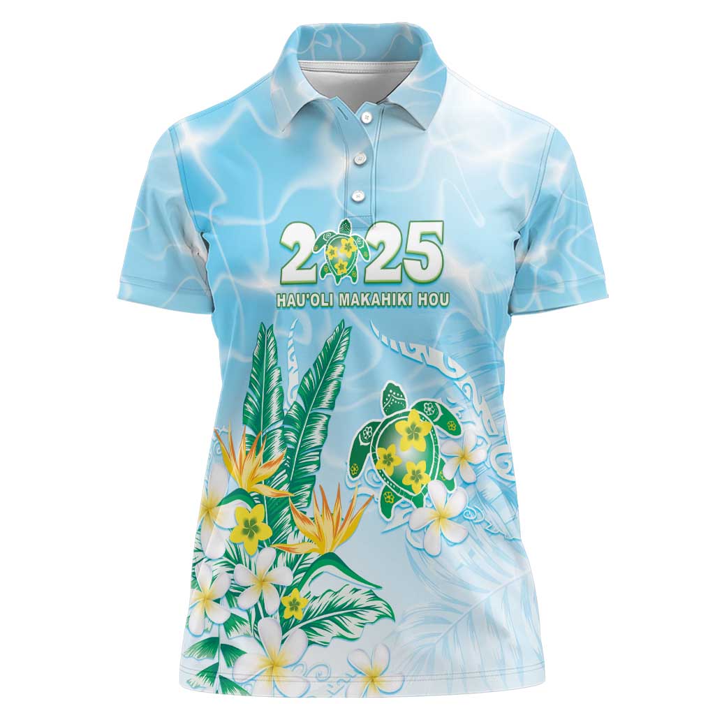 Personalised 2025 Aloha Hawaii Women Polo Shirt Tropical Flowers And Honu