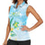 Personalised 2025 Aloha Hawaii Women Sleeveless Polo Shirt Tropical Flowers And Honu