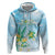 Personalised 2025 Aloha Hawaii Zip Hoodie Tropical Flowers And Honu