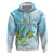 Personalised 2025 Aloha Hawaii Zip Hoodie Tropical Flowers And Honu