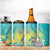 Hawaii Honu 4 in 1 Can Cooler Tumbler Tropical Flowers Turquoise Gradient