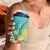 Hawaii Honu 4 in 1 Can Cooler Tumbler Tropical Flowers Turquoise Gradient