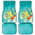 Hawaii Honu Car Mats Tropical Flowers Turquoise Gradient