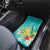 Hawaii Honu Car Mats Tropical Flowers Turquoise Gradient