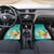 Hawaii Honu Car Mats Tropical Flowers Turquoise Gradient