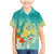 Hawaii Honu Family Matching Mermaid Dress and Hawaiian Shirt Tropical Flowers Turquoise Gradient