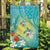 Hawaii Honu Garden Flag Tropical Flowers Turquoise Gradient