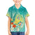 Hawaii Honu Hawaiian Shirt Tropical Flowers Turquoise Gradient