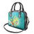 Hawaii Honu Shoulder Handbag Tropical Flowers Turquoise Gradient