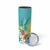 Hawaii Honu Skinny Tumbler Tropical Flowers Turquoise Gradient