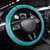 Hawaii Honu Steering Wheel Cover Tropical Flowers Turquoise Gradient