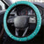 Hawaii Honu Steering Wheel Cover Tropical Flowers Turquoise Gradient