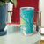 Hawaii Honu Tumbler Cup Tropical Flowers Turquoise Gradient