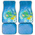 Hawaii Honu Car Mats Tropical Flowers Blue Gradient