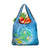 Hawaii Honu Grocery Bag Tropical Flowers Blue Gradient