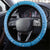 Hawaii Honu Steering Wheel Cover Tropical Flowers Blue Gradient