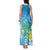 Hawaii Honu Tank Maxi Dress Tropical Flowers Blue Gradient