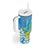 Hawaii Honu Tumbler With Handle Tropical Flowers Blue Gradient