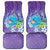 Hawaii Honu Car Mats Tropical Flowers Purple Gradient