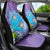 Hawaii Honu Car Seat Cover Tropical Flowers Purple Gradient