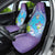 Hawaii Honu Car Seat Cover Tropical Flowers Purple Gradient