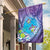 Hawaii Honu Garden Flag Tropical Flowers Purple Gradient