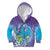 Hawaii Honu Kid Hoodie Tropical Flowers Purple Gradient