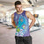 Hawaii Honu Men Tank Top Tropical Flowers Purple Gradient