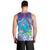 Hawaii Honu Men Tank Top Tropical Flowers Purple Gradient