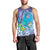 Hawaii Honu Men Tank Top Tropical Flowers Purple Gradient