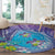 Hawaii Honu Round Carpet Tropical Flowers Purple Gradient