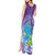 Hawaii Honu Tank Maxi Dress Tropical Flowers Purple Gradient