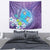 Hawaii Honu Tapestry Tropical Flowers Purple Gradient