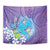 Hawaii Honu Tapestry Tropical Flowers Purple Gradient