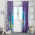 Hawaii Honu Window Curtain Tropical Flowers Purple Gradient