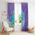 Hawaii Honu Window Curtain Tropical Flowers Purple Gradient