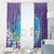 Hawaii Honu Window Curtain Tropical Flowers Purple Gradient