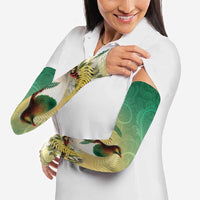 New Zealand Pigeon Kereru Arm Sleeves Maori Fern Art Green Gradient - Polynesian Pride