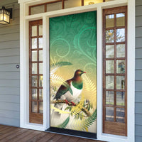 New Zealand Pigeon Kereru Door Cover Maori Fern Art Green Gradient LT05 - Polynesian Pride