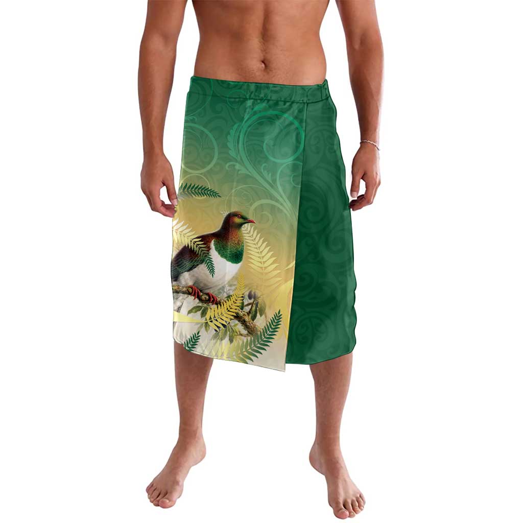 New Zealand Pigeon Kereru Lavalava Maori Fern Art Green Gradient - Polynesian Pride