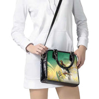 New Zealand Pigeon Kereru Shoulder Handbag Maori Fern Art Green Gradient - Polynesian Pride