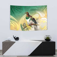 New Zealand Pigeon Kereru Tapestry Maori Fern Art Green Gradient - Polynesian Pride