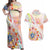 Happy Holi Festival Couples Matching Off Shoulder Maxi Dress and Hawaiian Shirt Rangoli With Polynesian Pattern LT05 White - Polynesian Pride