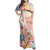 Happy Holi Festival Family Matching Off Shoulder Maxi Dress and Hawaiian Shirt Rangoli With Polynesian Pattern LT05 Mom's Dress White - Polynesian Pride
