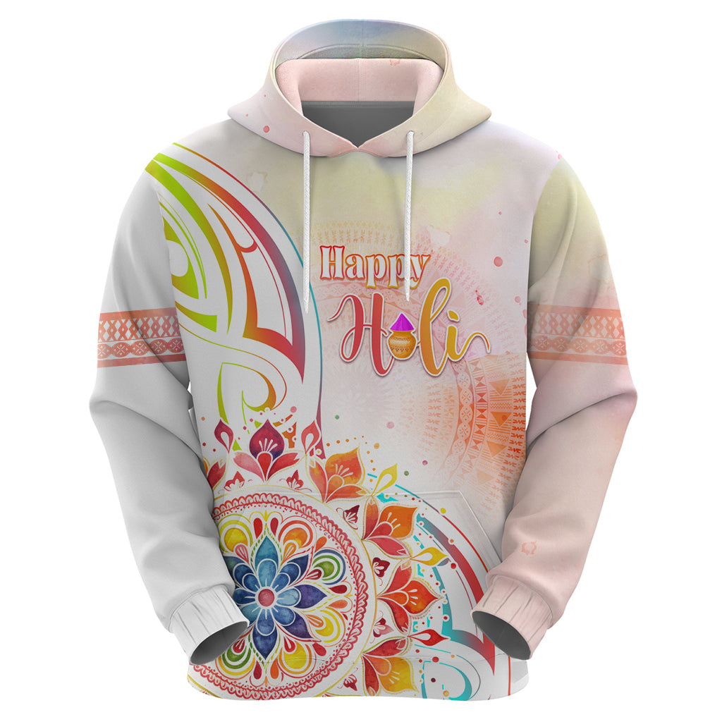 Happy Holi Festival Hoodie Rangoli With Polynesian Pattern LT05 - Polynesian Pride