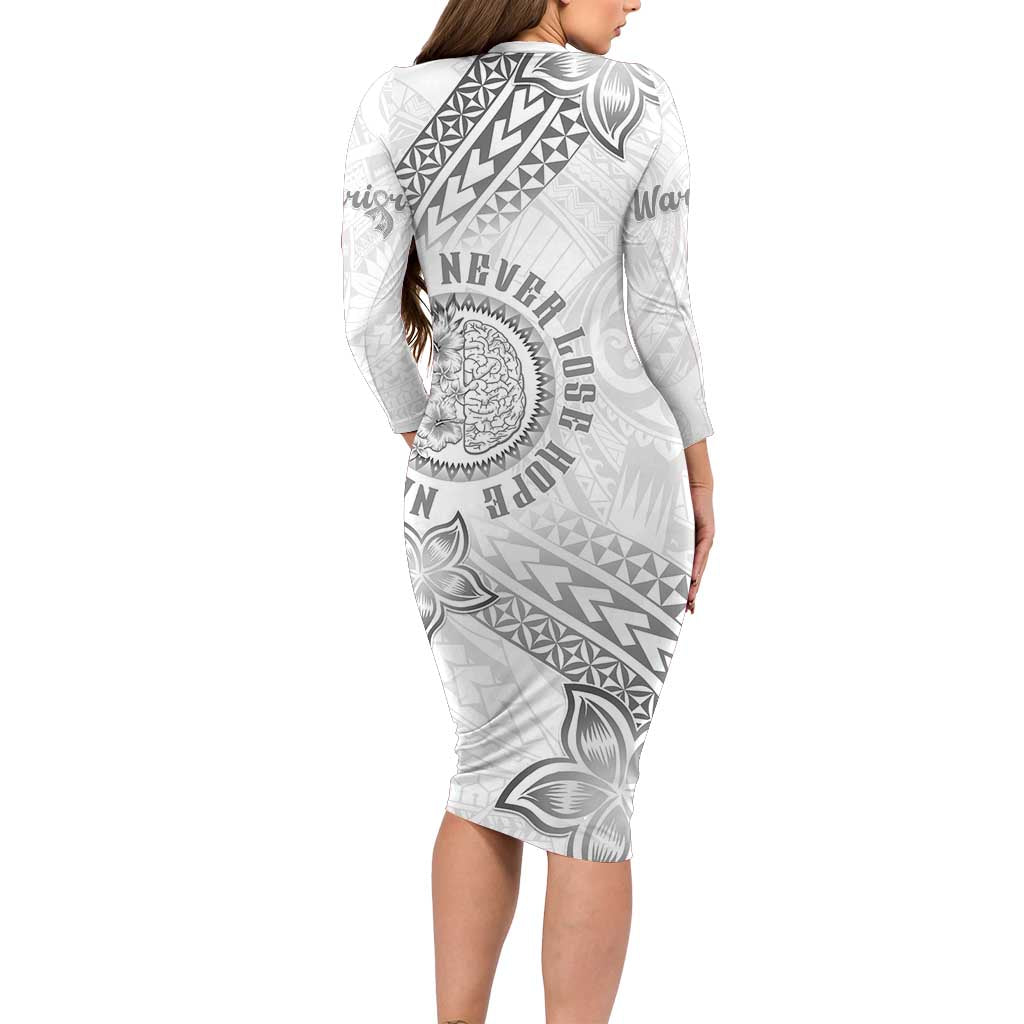 Brain Cancer Warrior Family Matching Long Sleeve Bodycon Dress and Hawaiian Shirt Never Give Up